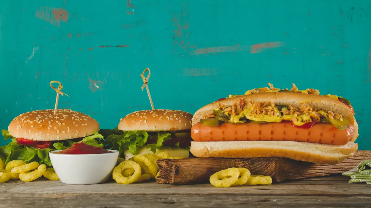 Grilled Burgers and Hot Dogs