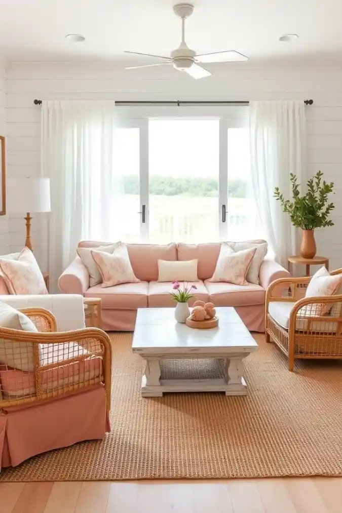 Airy Rattan and Blush Tones
