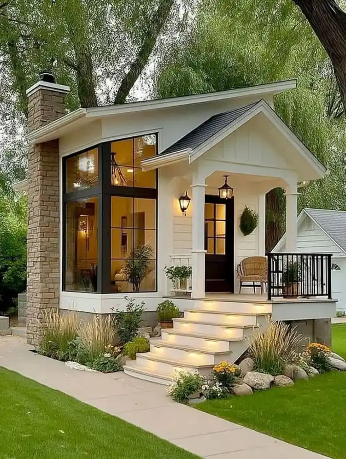 Cozy High-Contrast Cottage Facade