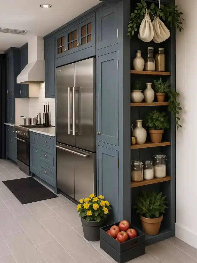 Deep Blue Shaker Cabinets