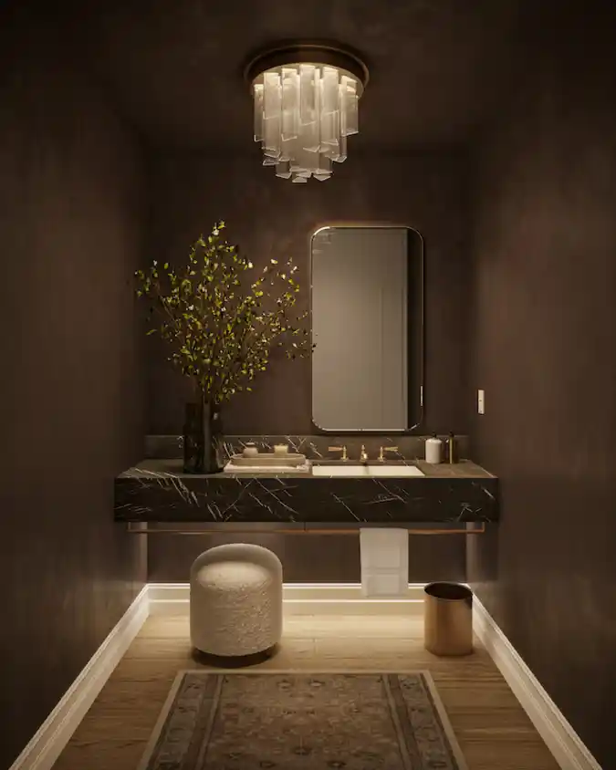 Embrace Moody Drama with Dark Marble Accents