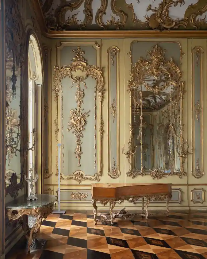 Gilded Fortepiano and Boiserie Ensemble