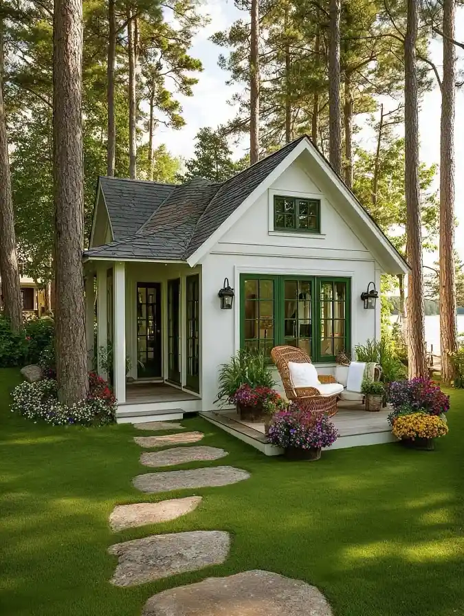 High-Contrast Garden Cottage