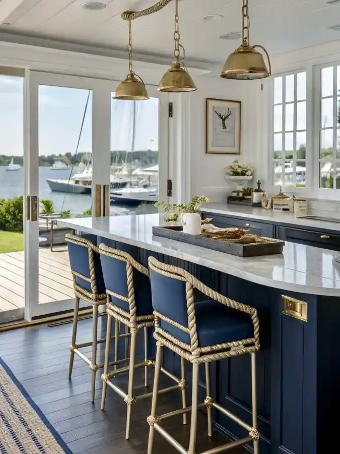 Introduce Nautical Rope and Brass Accents
