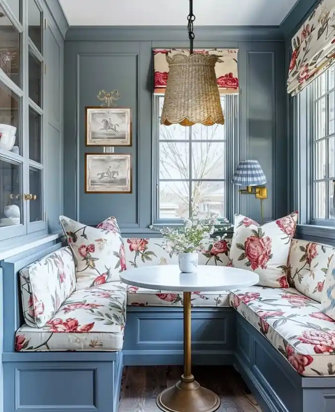 Monochromatic Built-In Banquette