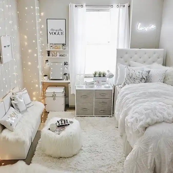 Monochromatic White Glam Aesthetic