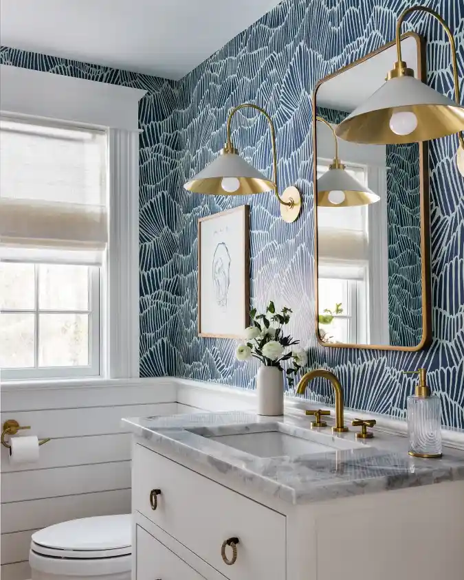 Nautical Wallpaper and Shiplap Accent
