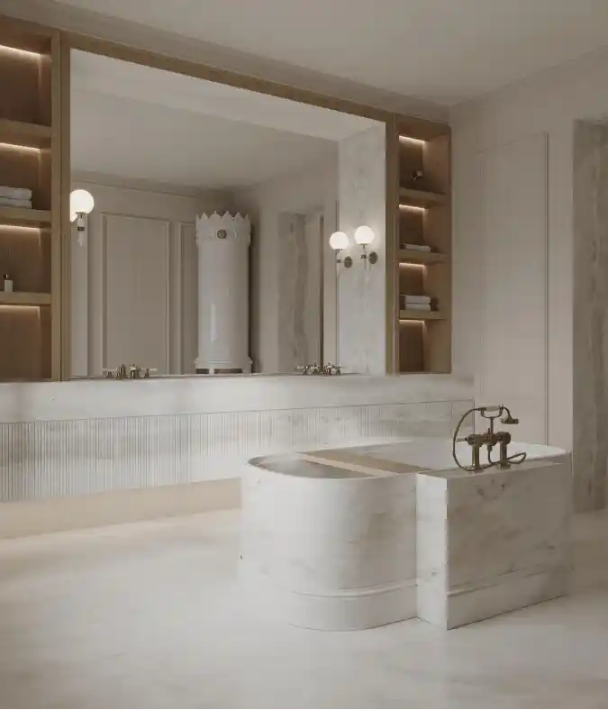 Opaline Marble Mirror Retreat