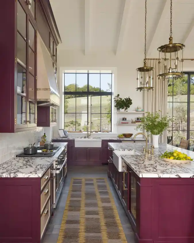 Rich Burgundy and Brass