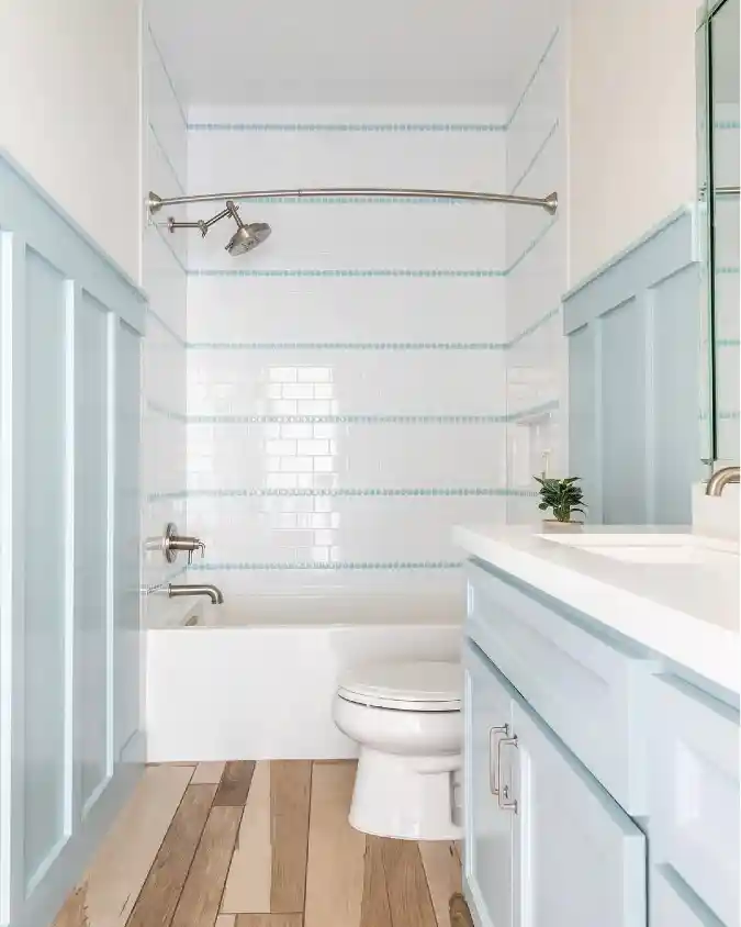 Serene Blue and White Coastal Cottage Bathroom