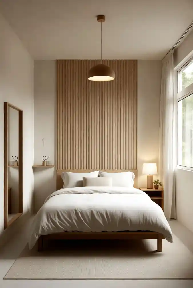 Textured Wood Slat Accent Wall