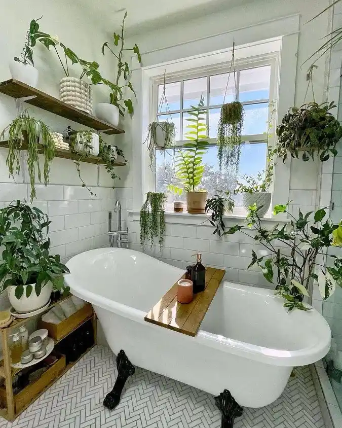 The Botanical Oasis Clawfoot Tub