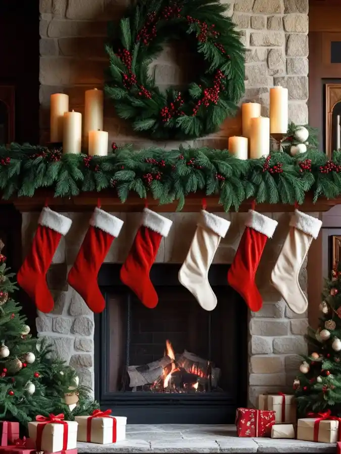 Timeless Stone Hearth Christmas