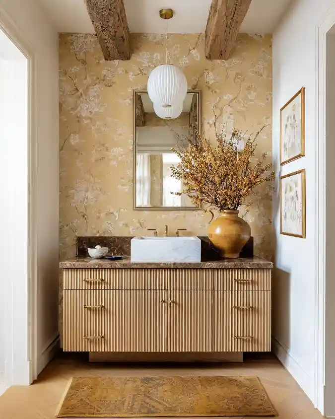 Warm Floral and Reeded Textures