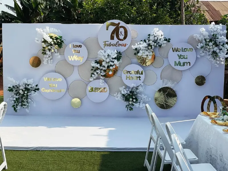 Elegant White and Gold Garden Tribute