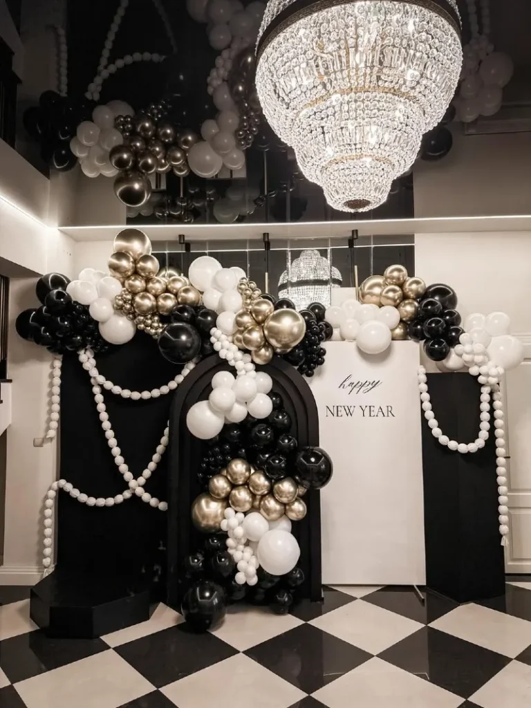 Noir Elegance and Pearl Strands 