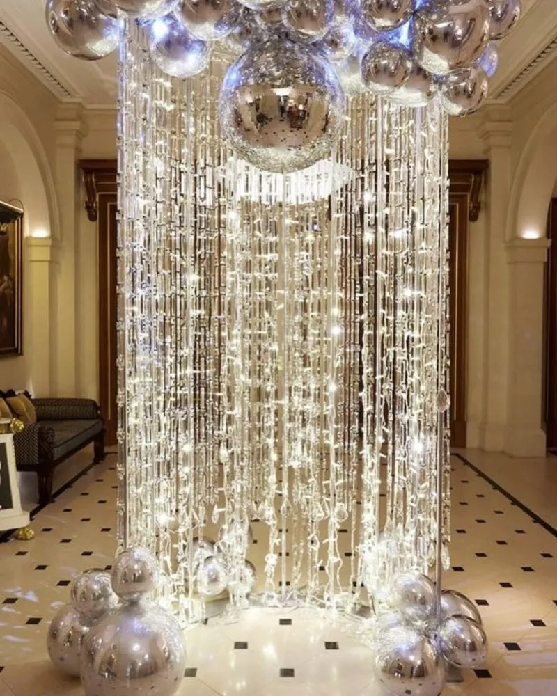 Sparkling Silver Rain Installation