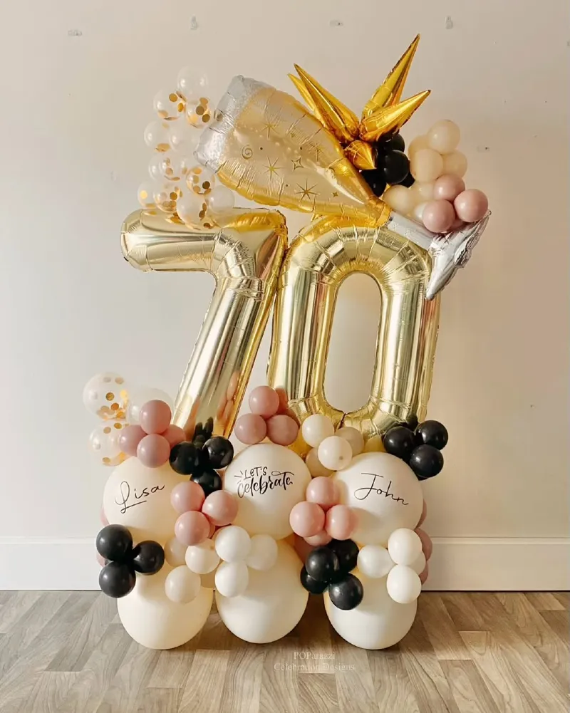 Sparkling Gold and Blush Champagne Sculpture