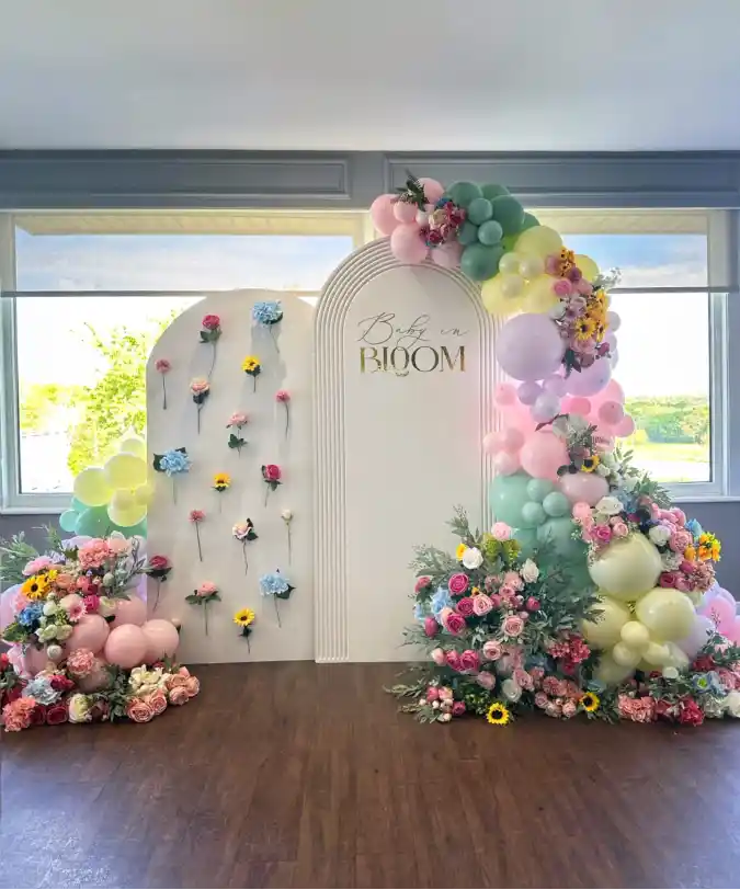 "Baby in Bloom" Pastel Floral Archway