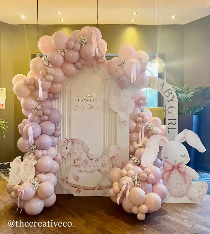 Blush Storybook Arch Baby Shower