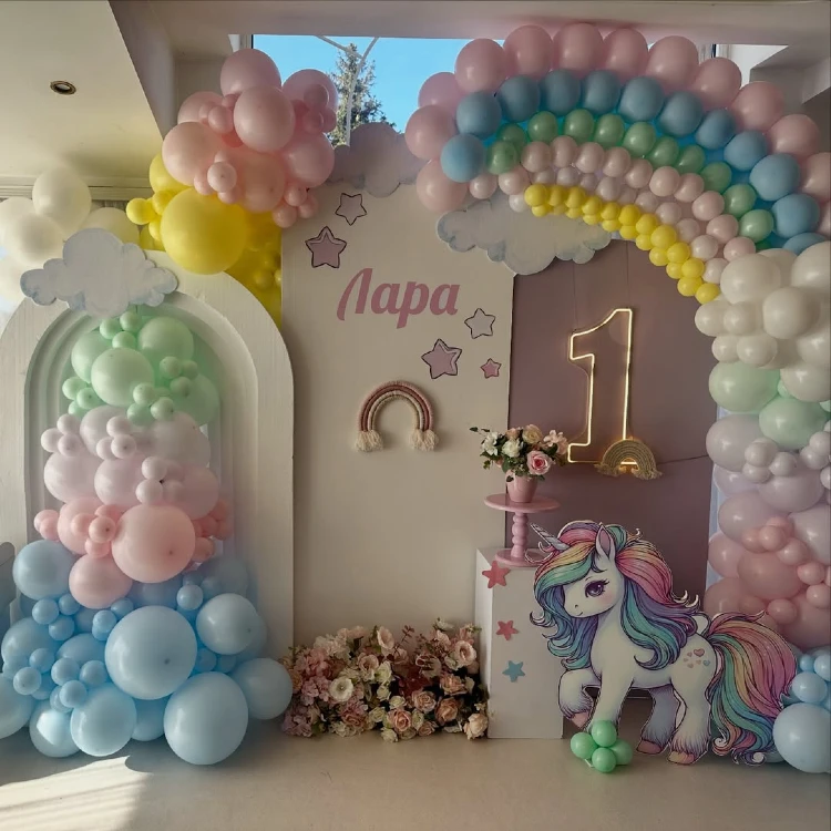  Boho-Cloud & Rainbow First Birthday Nook