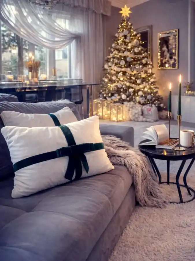 Candlelit Winter Living Room Glow
