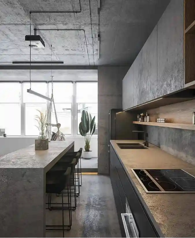 Canopy and Warm Wood Accent Kitchen