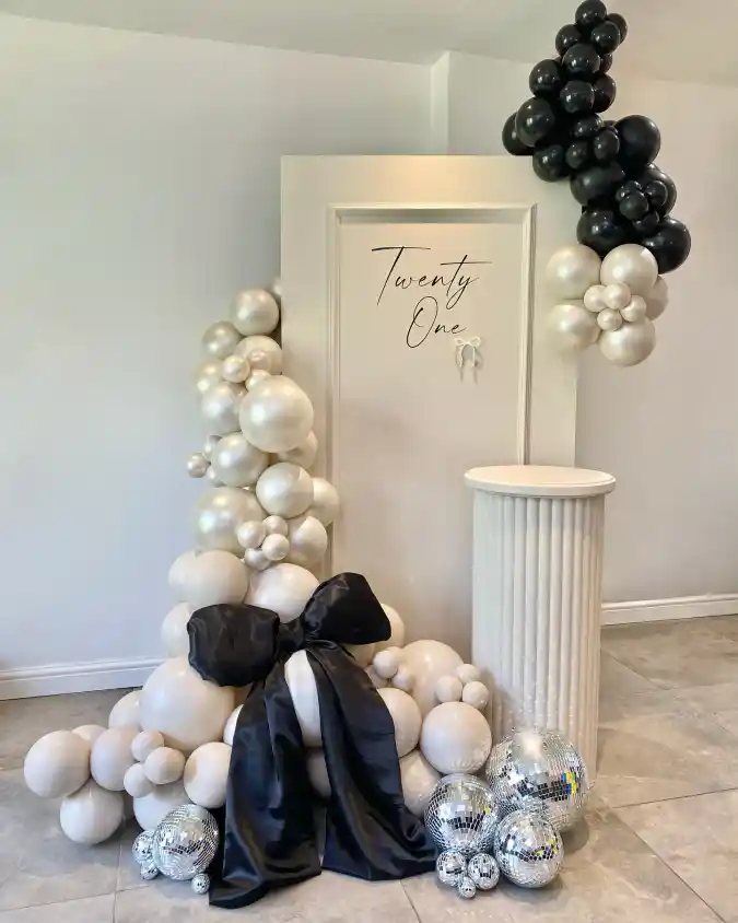 Chic Monochromatic Disco Backdrop