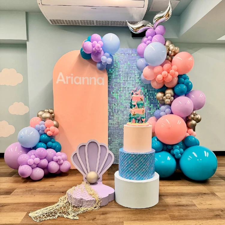 Coral Glam & Iridescent Sequin Cake Stage