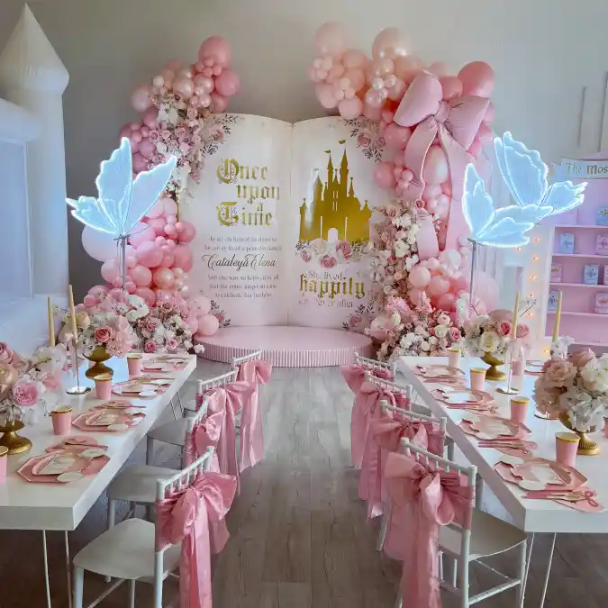 Enchanted Storybook Backdrop and Dining Setup