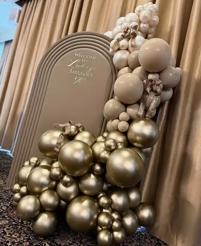 Fabulous 50th Balloon Arch Photo Backdrop