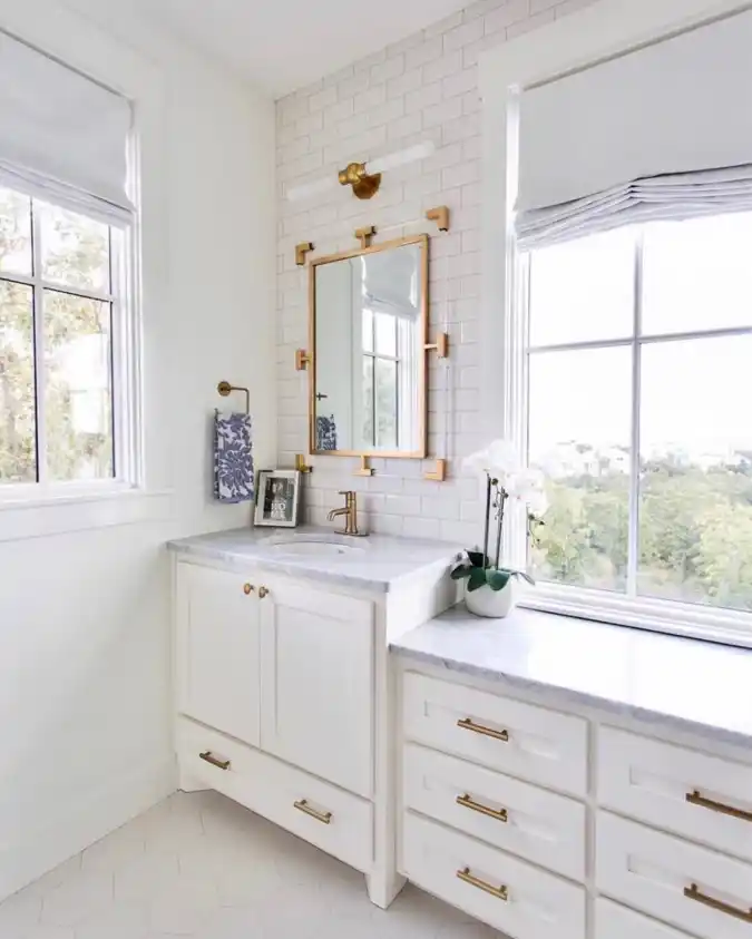 Floating Brass and Acrylic Mirror