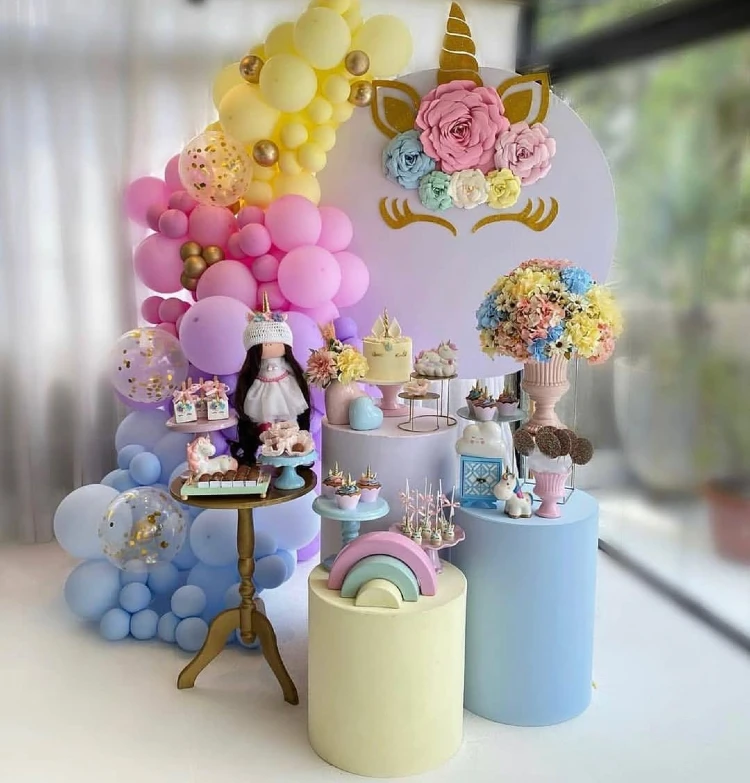 Floral & Gold Paper Unicorn Backdrop