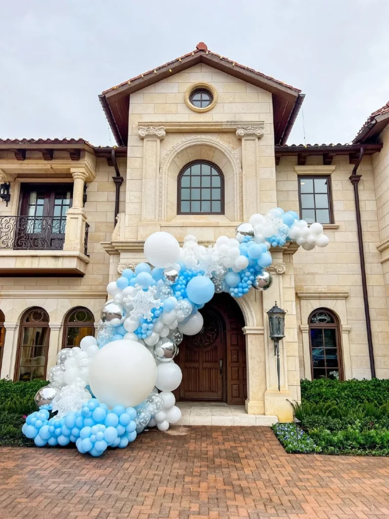 Frosty Blue & Silver Estate Entrance