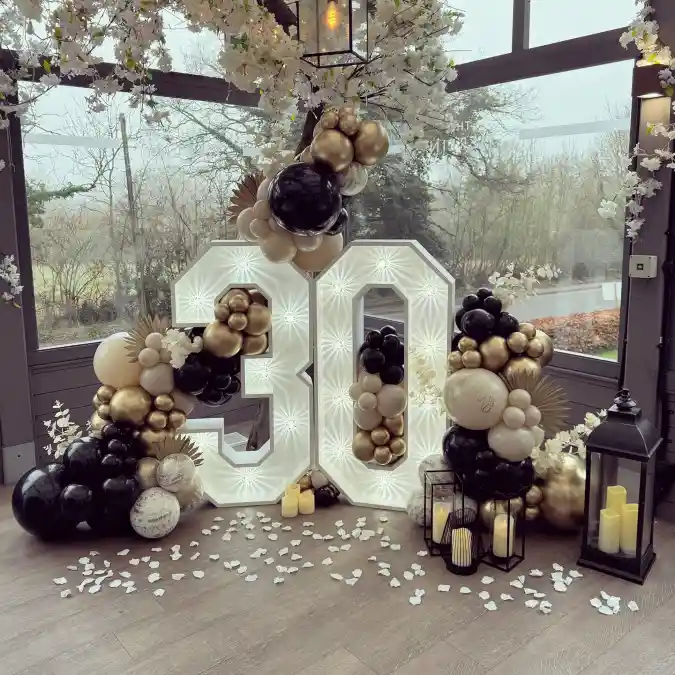 Glamorous Marquee Milestone Display