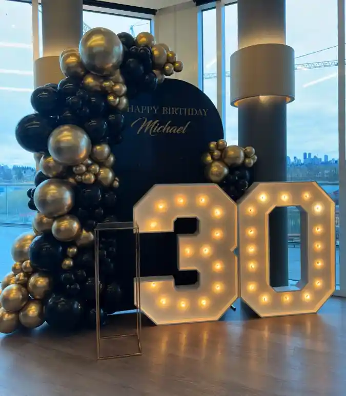 Glamorous Milestone Marquee Setup