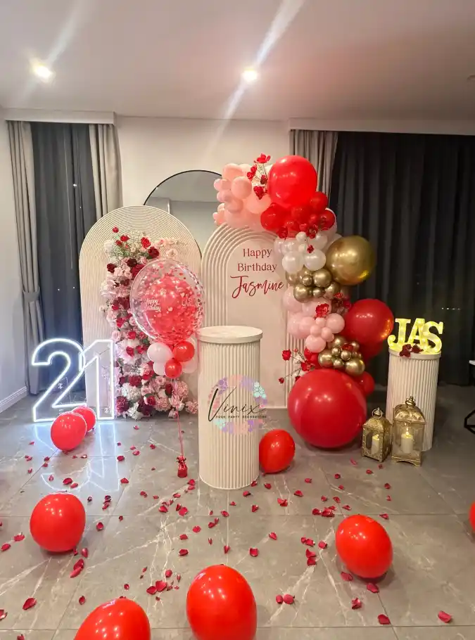 Glamorous Red and Gold Milestone Theme