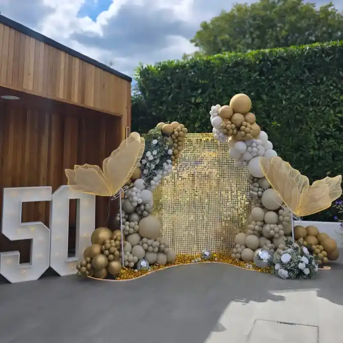 Golden Glamour Sequin Backdrop