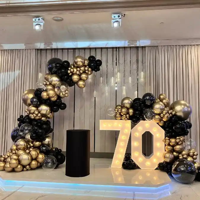 Golden Noir Milestone Balloon Showcase