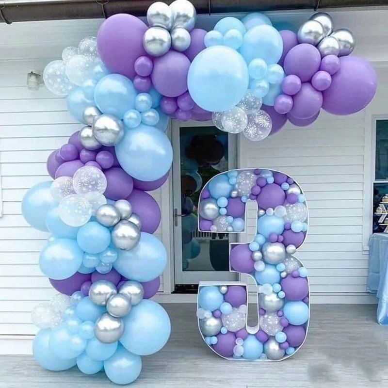 Icy Violet and Snowflake Balloon Entrance