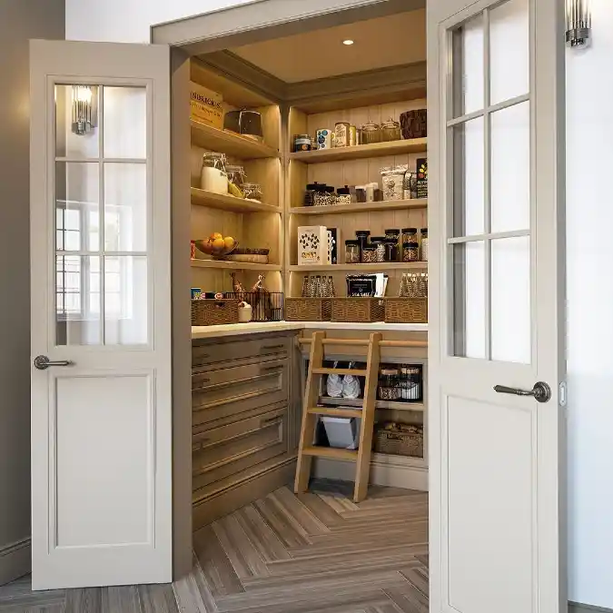 Illuminated French Door Larder