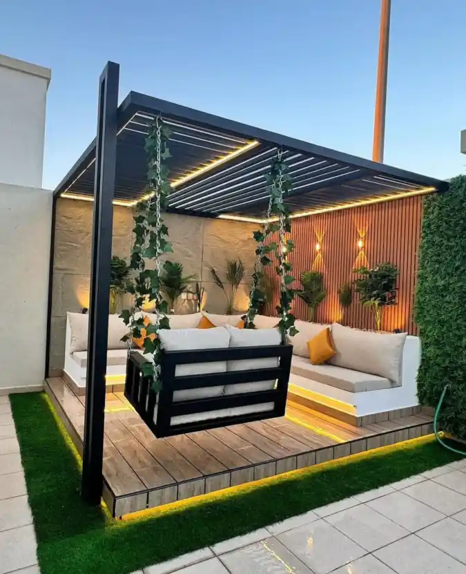 Illuminated Pergola Lounge