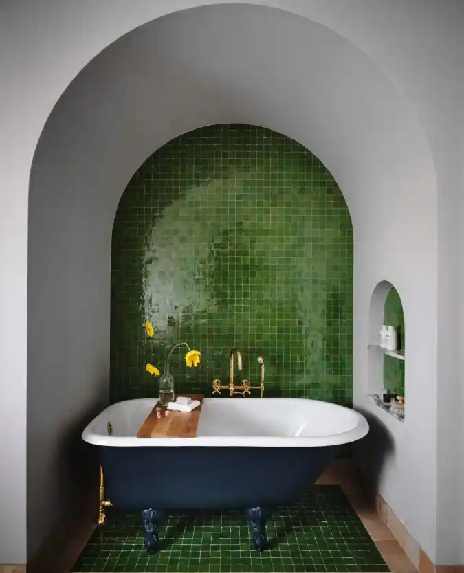 Jewel-Toned Arched Feature Wall