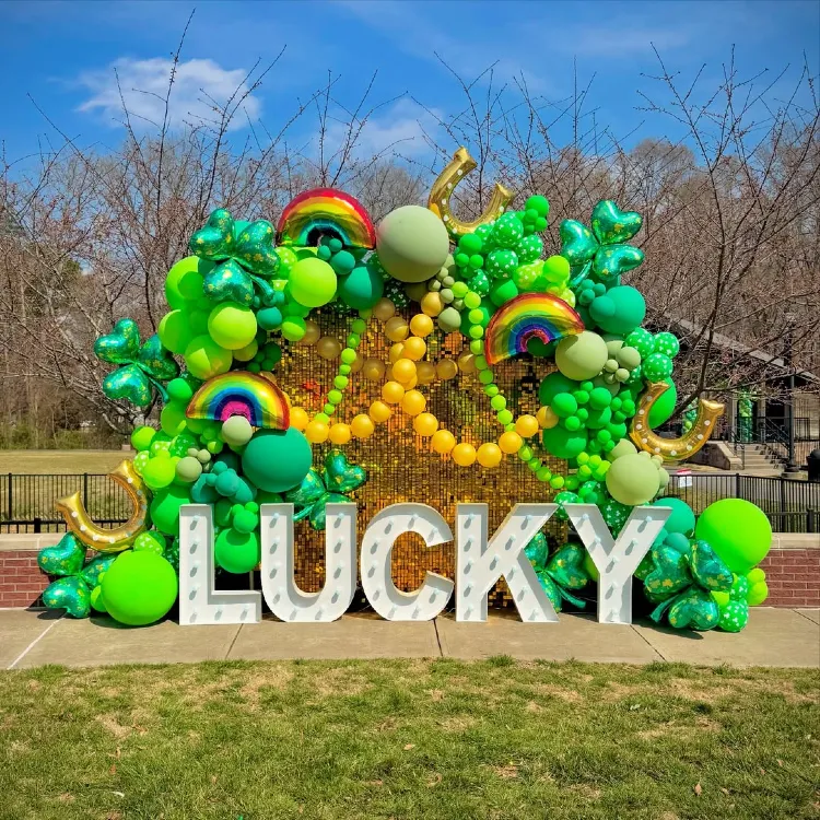 Lime and Gold "Feeling Lucky" Marquee Backdrop
