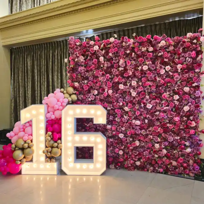 Luxe Floral Backdrop and Marquee Trio