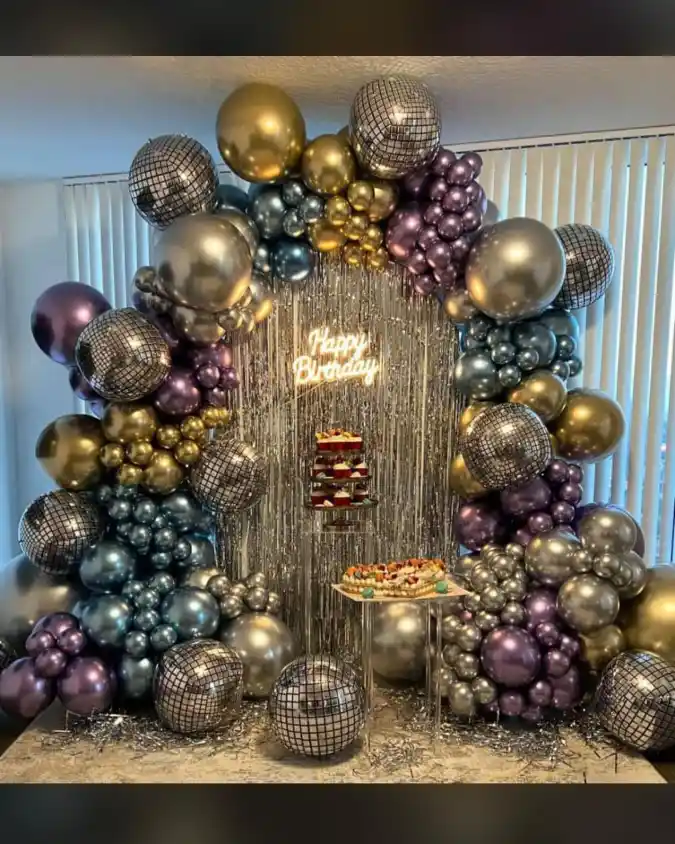 Metallic Glam Balloon Arch Celebration