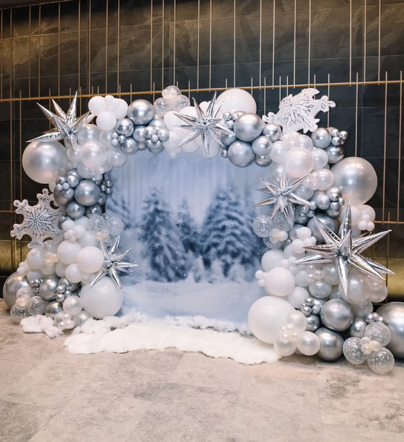 Metallic Midnight Forest & Starburst Backdrop