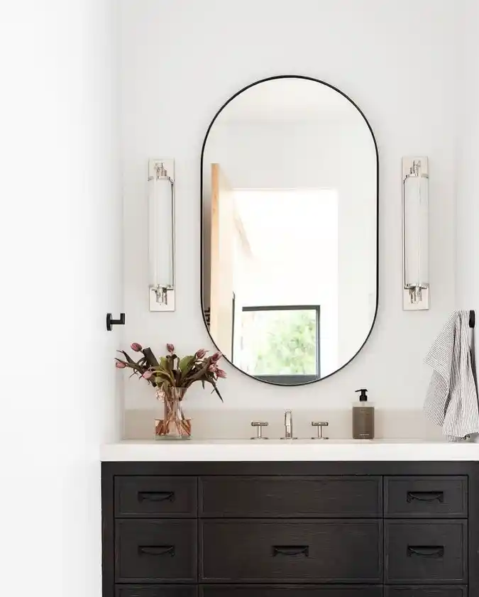 Modern Oval Statement Mirror