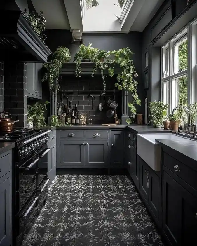 Moody Botanical Industrial Kitchen