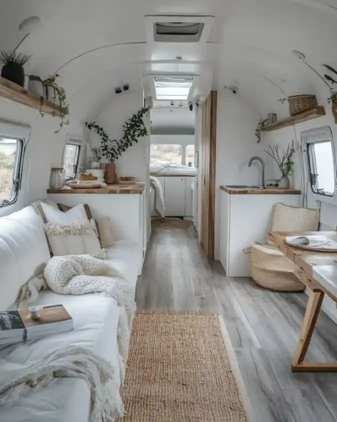 Natural Wood and White Airstream Oasis